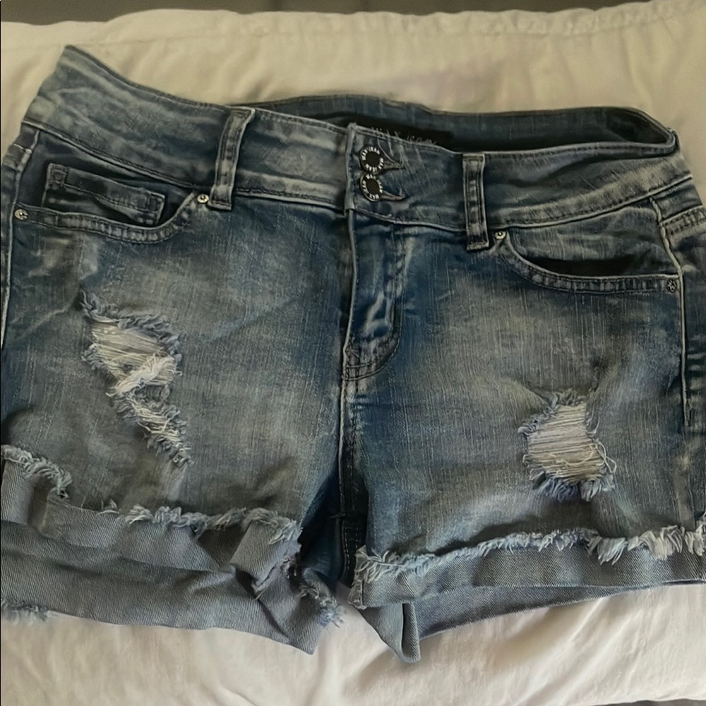 Macy's Blue Jean Shorts with Distressed Details